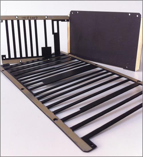 Sulfuric Anodizing on metal framing.