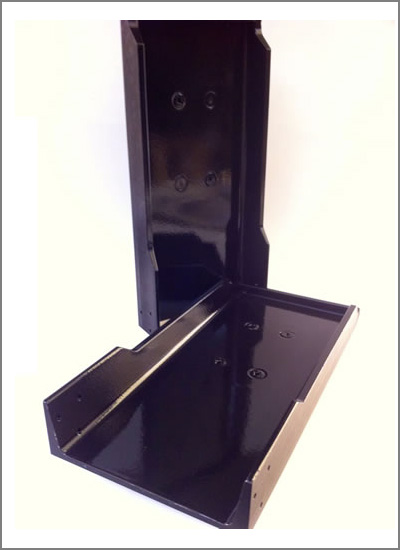 Urethane applied over black anodize for superior protection on aluminum slides.
